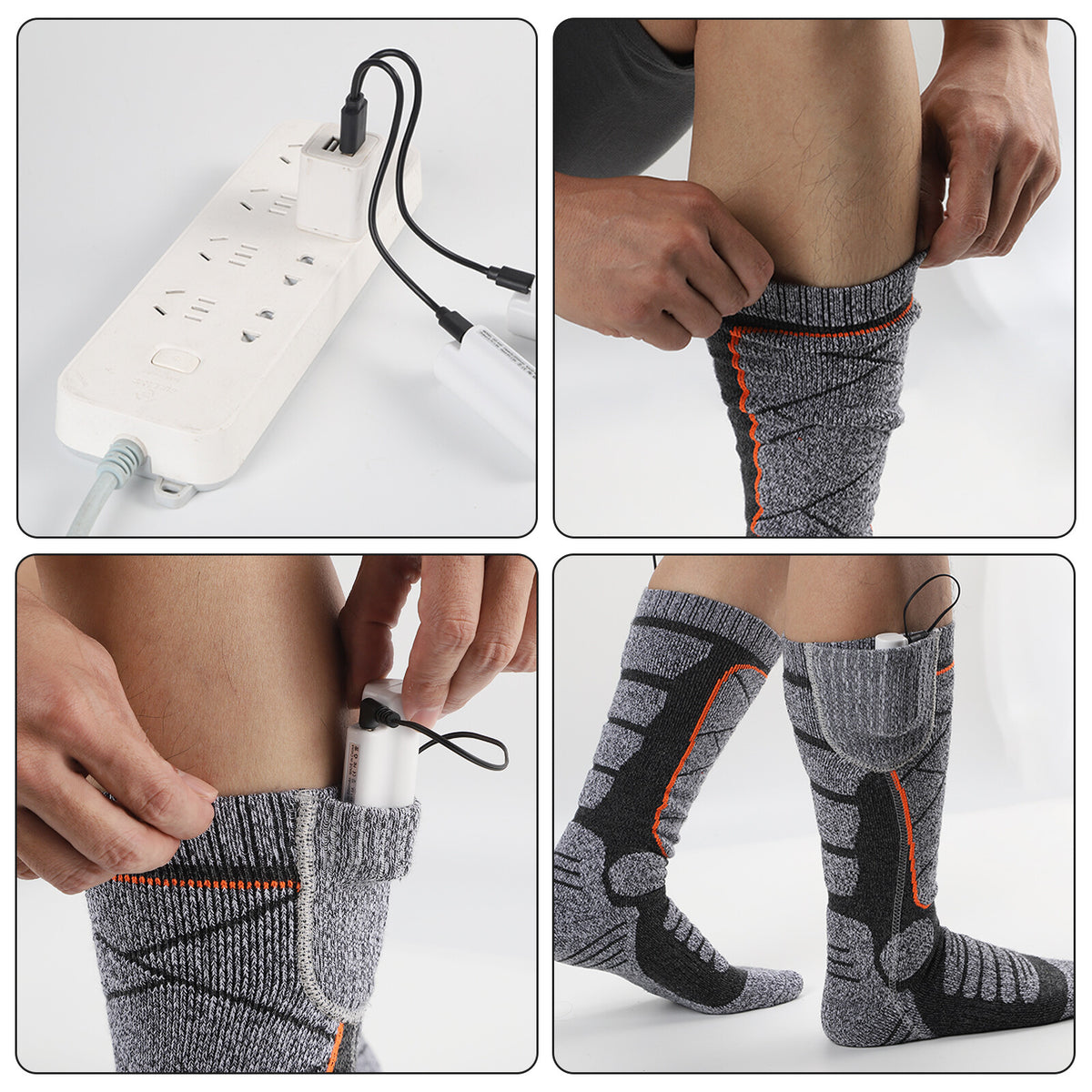 Rechargeable Heated Socks for Men Women Winter Foot Warmer Battery Pack Included
