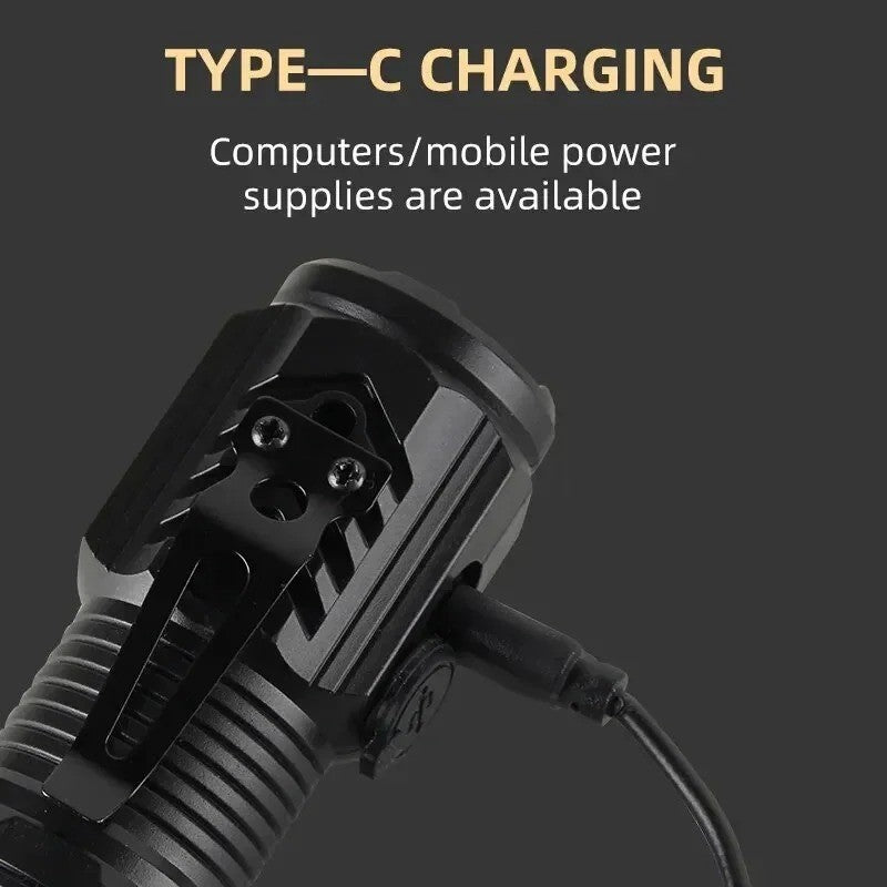 1200000LM USB Rechargeable LED Flashlight Super Bright Tactical Torch