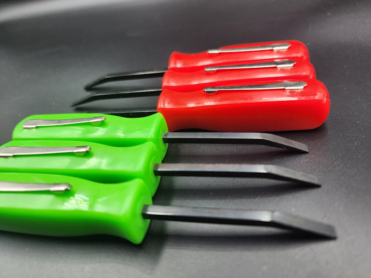 6-Piece Red & Green Pocket Prybar Set for Outdoor Camping & Survival