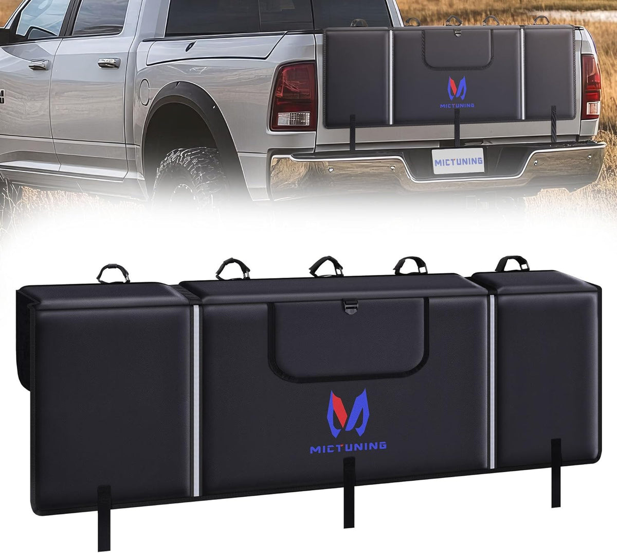 50-Inch Bicycle Tailgate Pad for Pickup Trucks - Fits 5 Bikes, Protective Cover with Tool Pocket