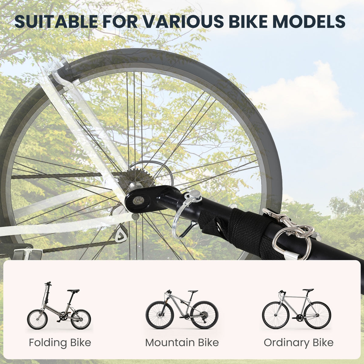 Foldable Steel Frame Bicycle Cargo Trailer 110lb Load Capacity with Reflectors