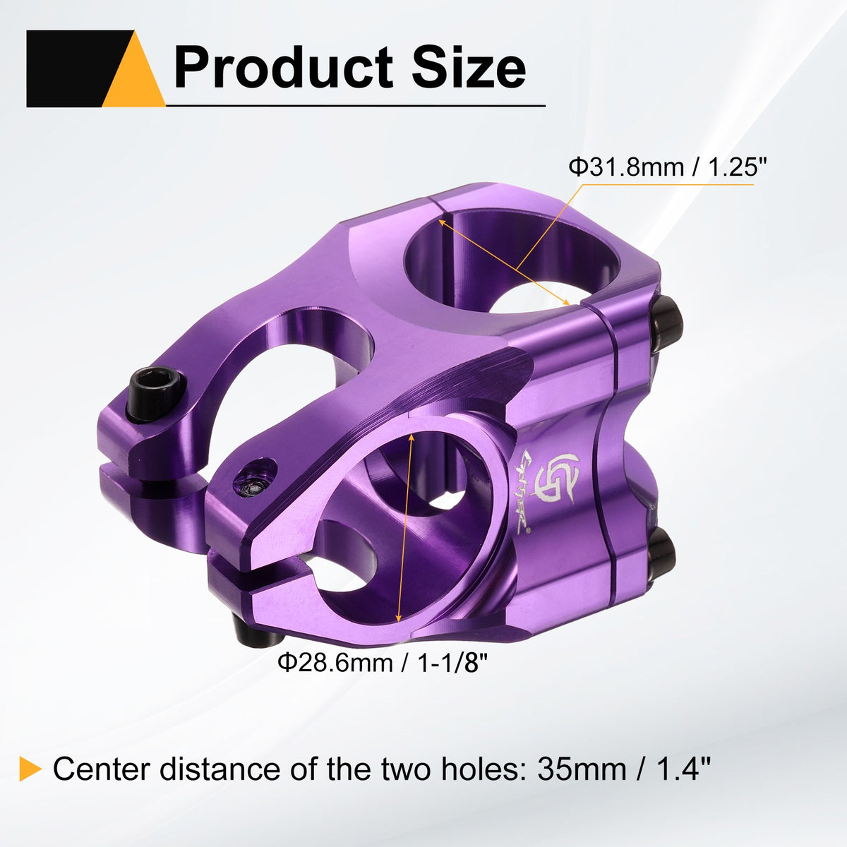 Aluminum Bicycle Stem 31.8mm Handlebar for BMX MTB - Purple