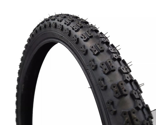 Kids BMX Bike Tire 14x2.125 Knobby Tread - Black or White, ISO 254