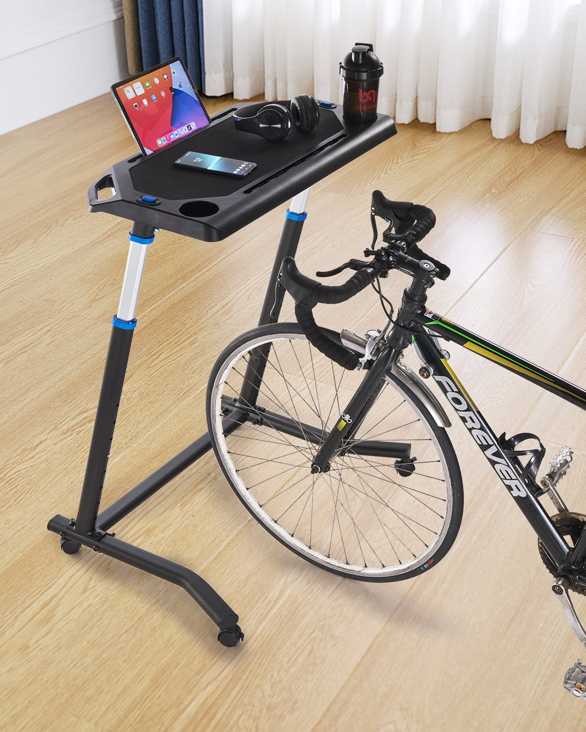 Foldable Bike Desk for Indoor Cycling & Standing Workstation