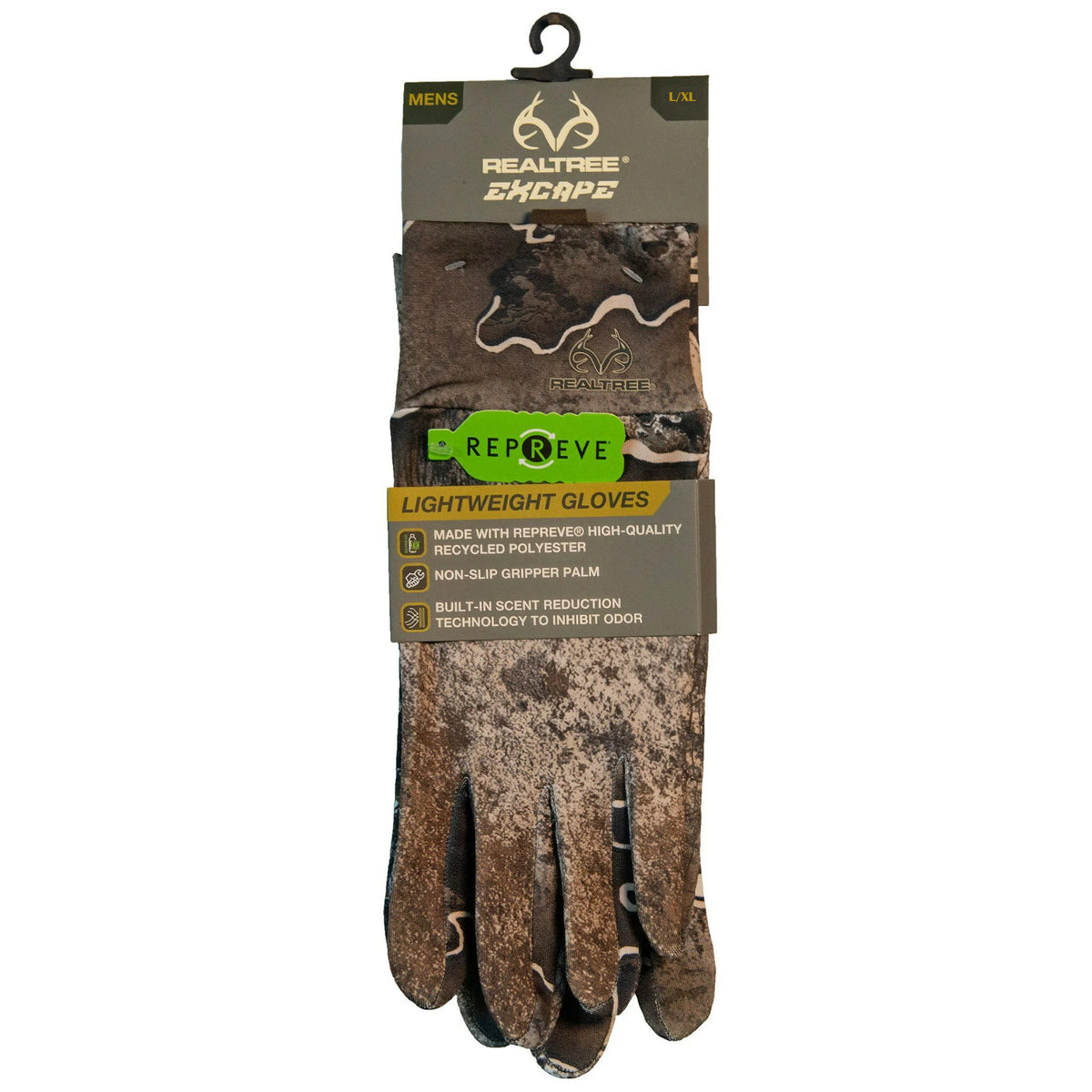 Men's Lightweight Camouflage Hunting Gloves with Non-Slip Palm - Realtree EXCAPE