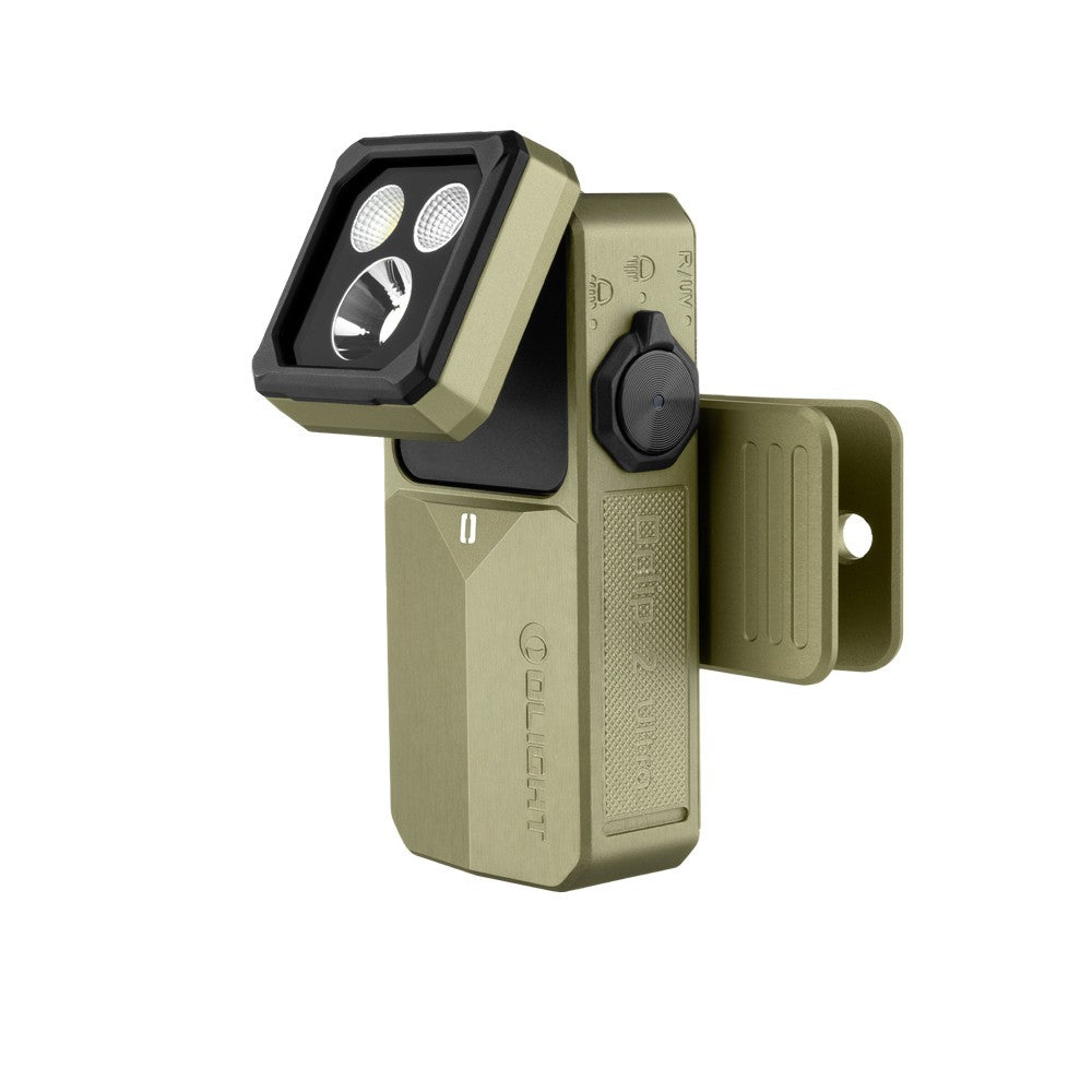 Olight Oclip 2 Ultra Olive Green LED Flashlight with UV, Floodlight, Red and Spotlight, 580 Lumens