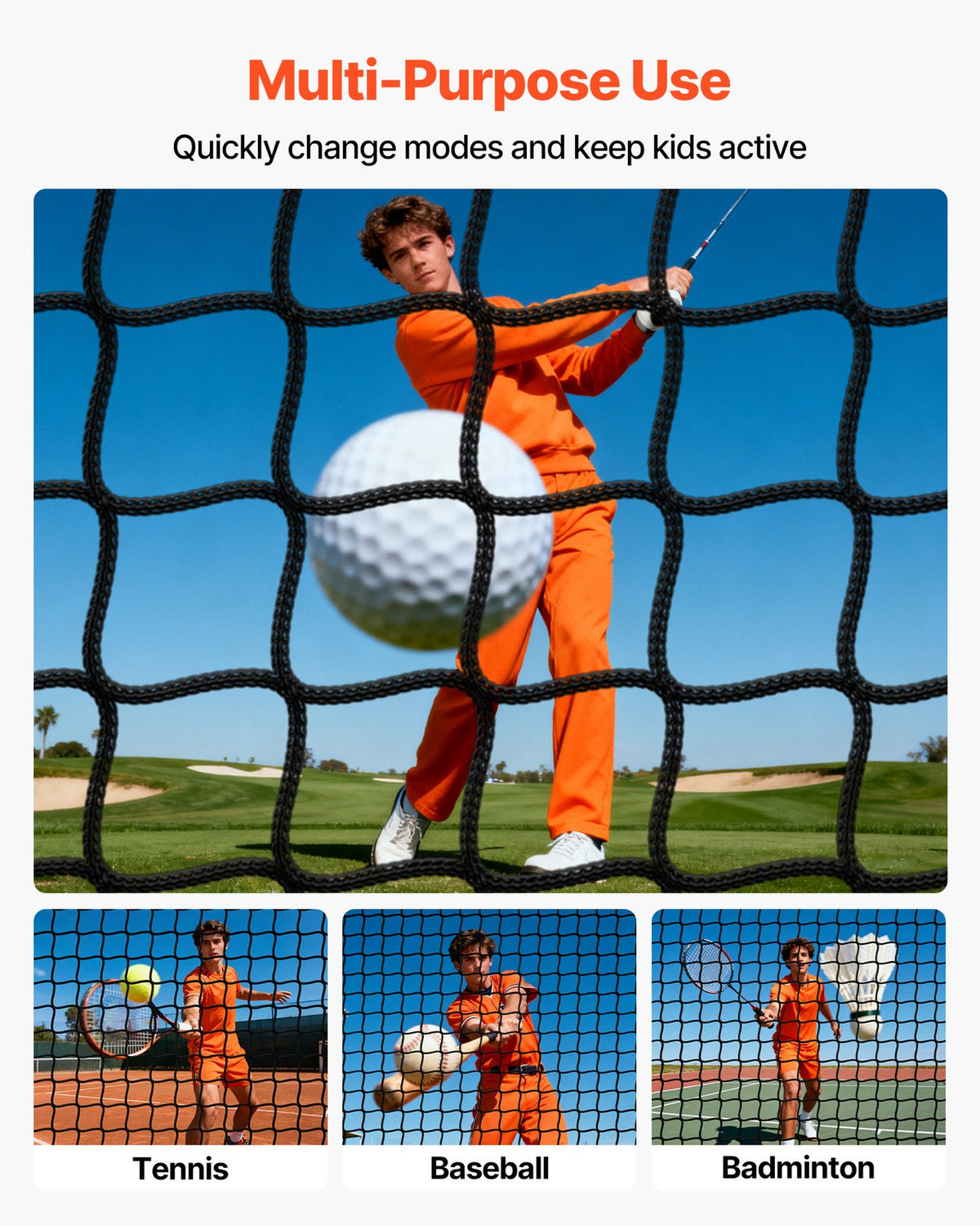 10x10ft Golf Batting Cage for Indoor Outdoor Practice - Stable & Durable