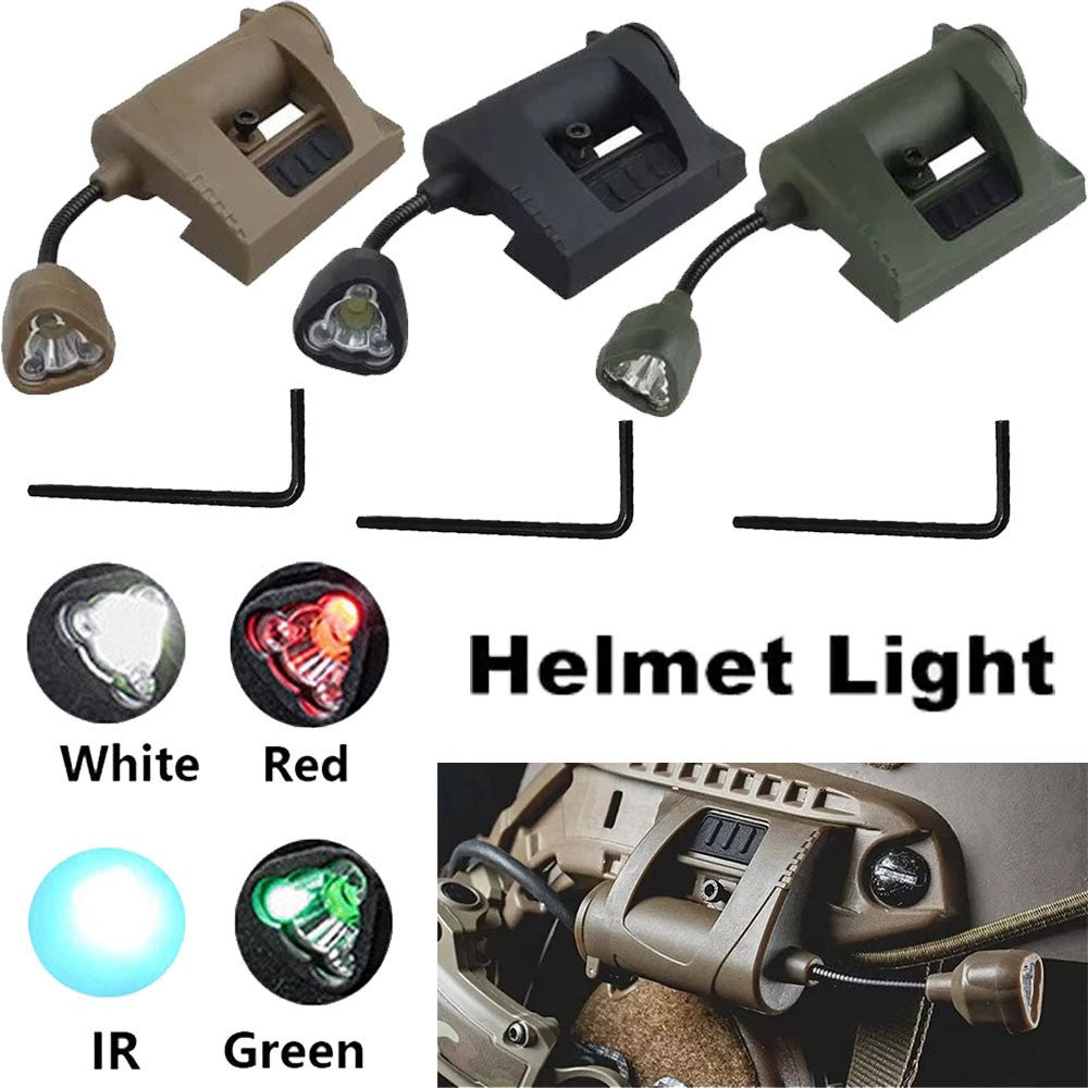Tactical Helmet Flashlight with IR Signal Rail Mount - Multi-Color
