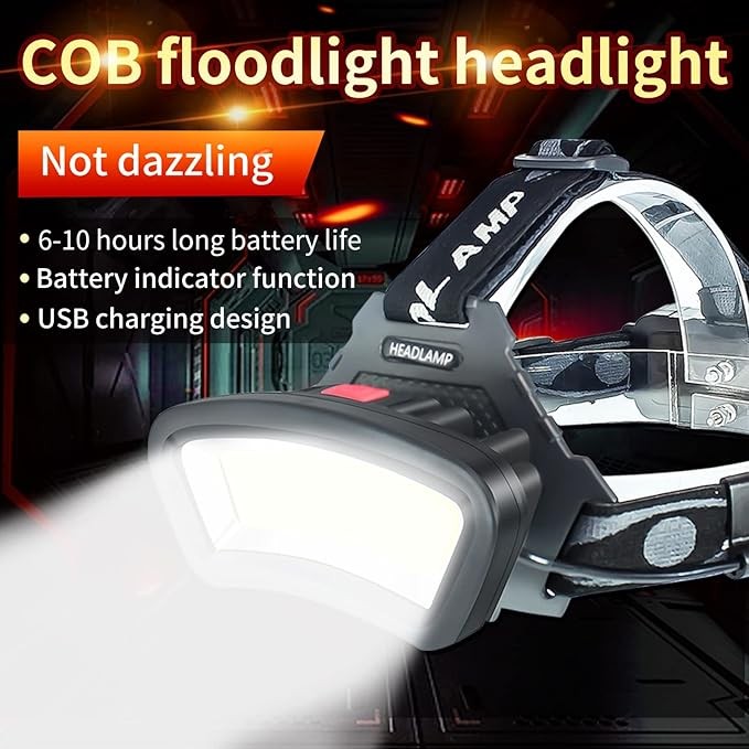 USB Rechargeable LED Headlamp 2000 Lumens for Car Maintenance & Work