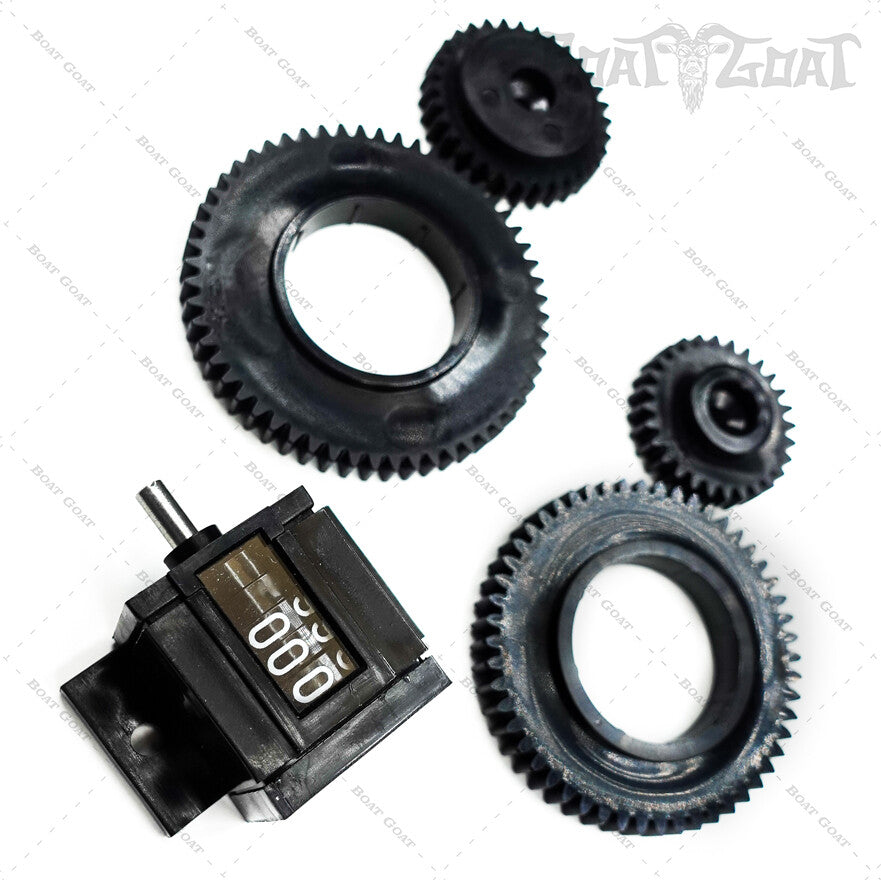 Universal Manual Downrigger Depth Counter and Gear Kit for Marine Fishing