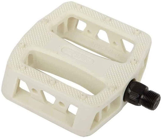 SE Bikes 12 O'Clock Nylon Pedals 9/16 Inch Low Profile, Superior Grip, White