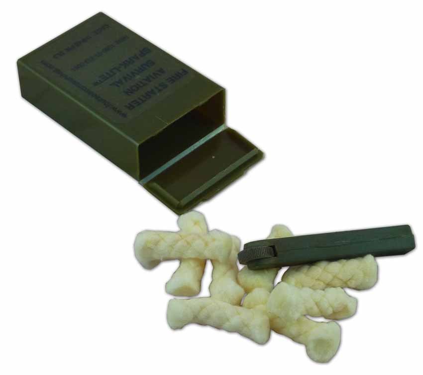 Military Fire Starter Kit with Tinder-Quik Tabs - Olive Drab Survival Tool