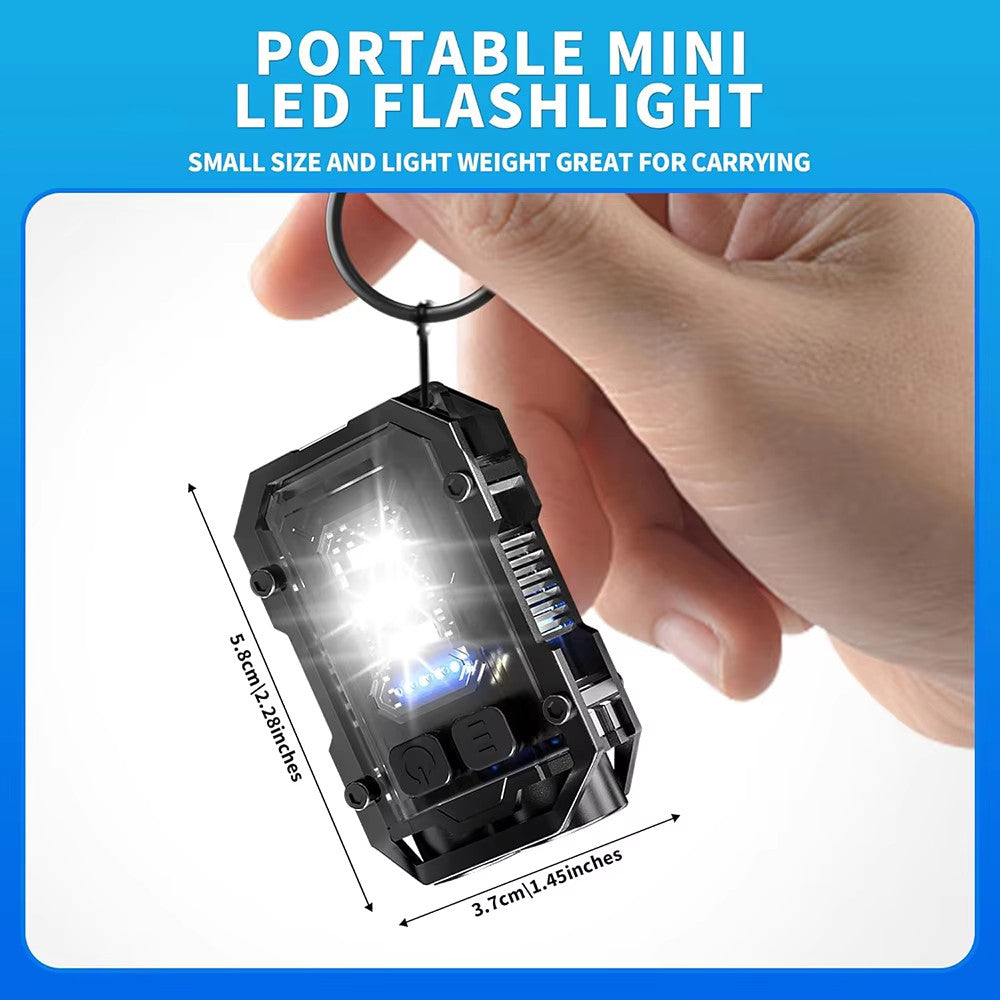Mini Rechargeable LED Keychain Flashlight Waterproof Portable Torch