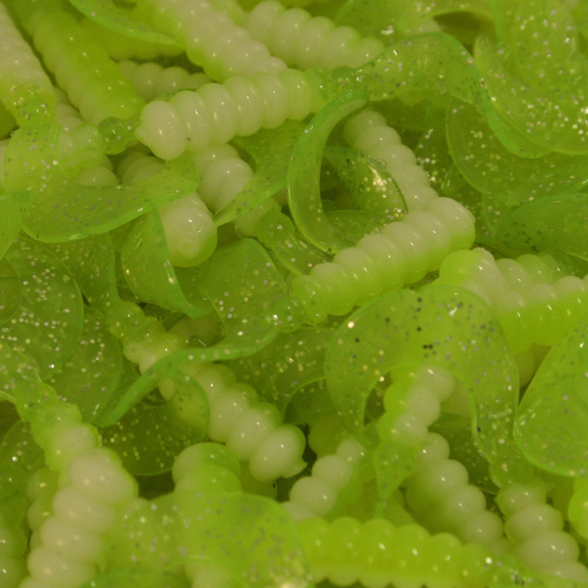 Soft Plastic Grubs Fishing Lures - 2 Inch Lemon Chartreuse Twister Tails
