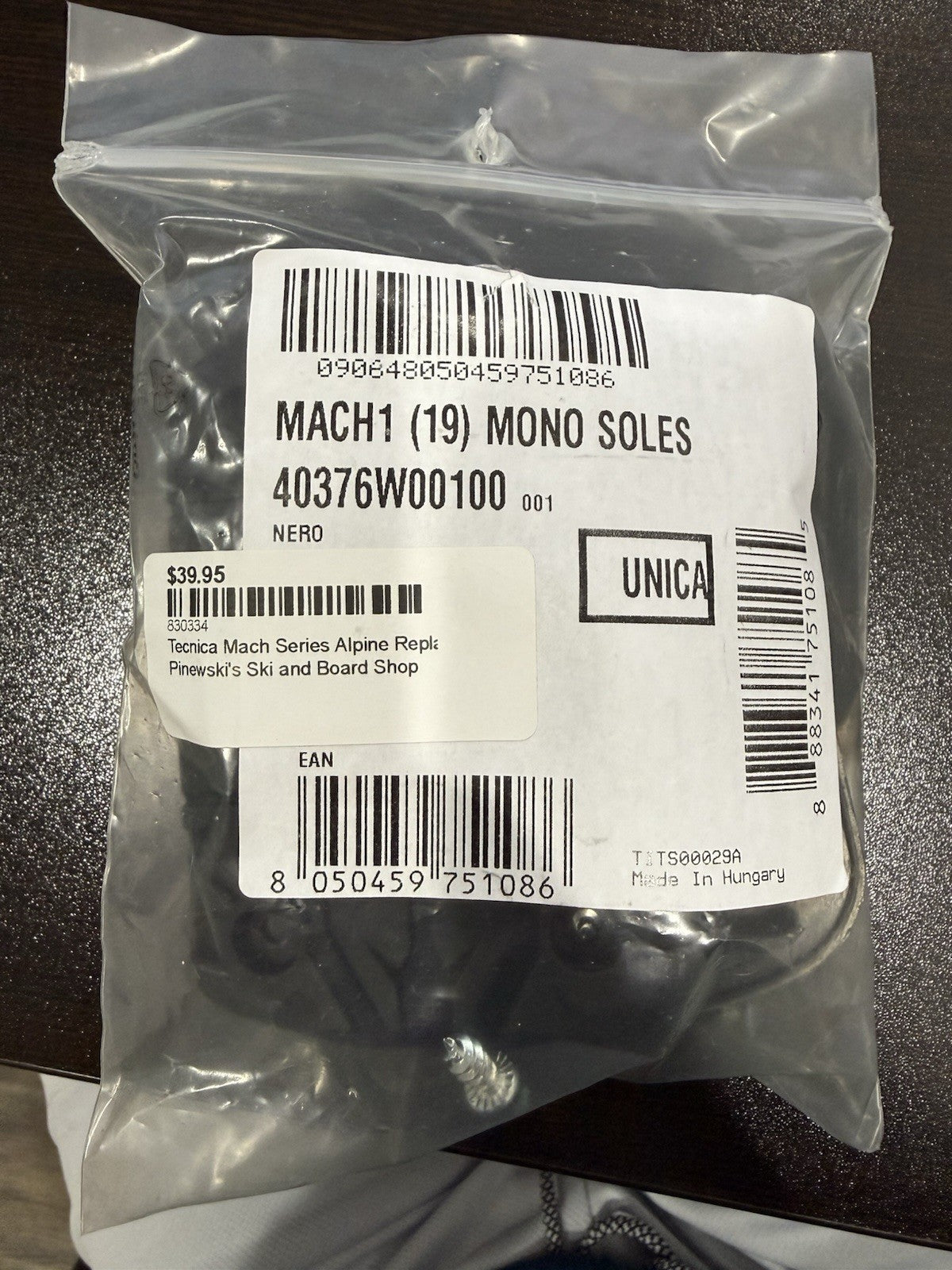 Tecnica Mach1 Mono Ski Boot Heel & Toe Replacement Set Black