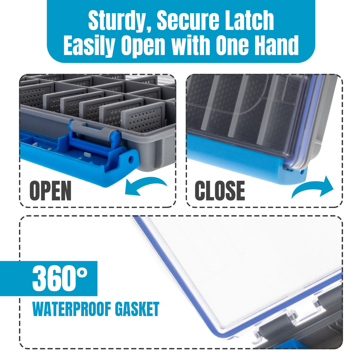 Waterproof Tackle Tray with Secure Clip - Fishing Organizer for Lures & Gear