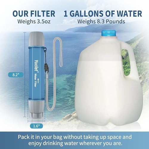 Portable Water Filter Straw for Camping Hiking Emergency - 4 Pack