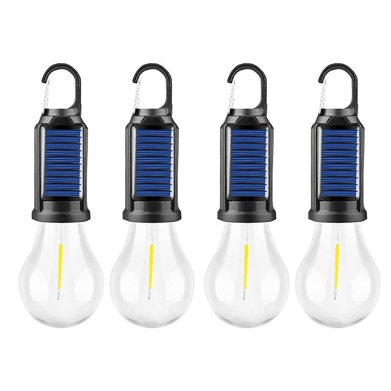 Solar LED Camping Light - Rechargeable Waterproof Hook Lantern for Hiking Emergency
