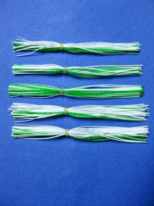 Silicone Fishing Skirt White and Lime 5-Inch for Spinnerbaits and Jigs