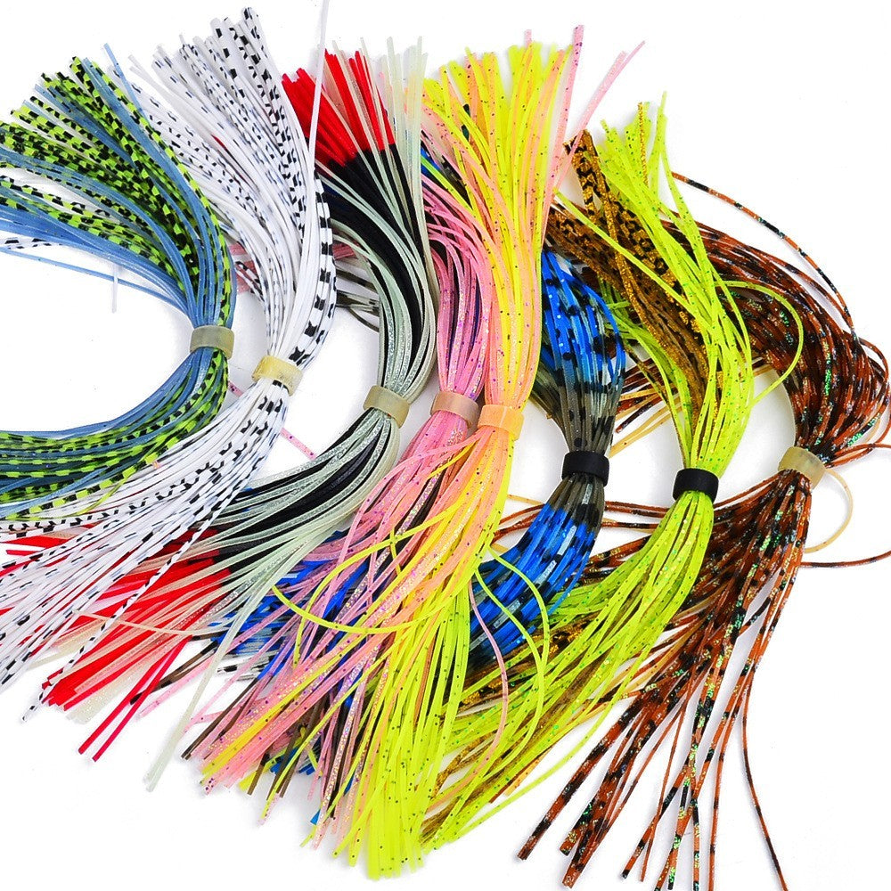 Silicone Fishing Jig Skirts - 30 Bundles, 50 Strands, 5.1in for Bass Lures