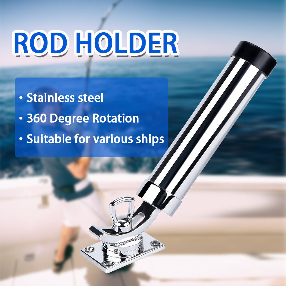 4-Pack Stainless Steel Boat Fishing Rod Holders 360° Rotation Outrigger Mounts