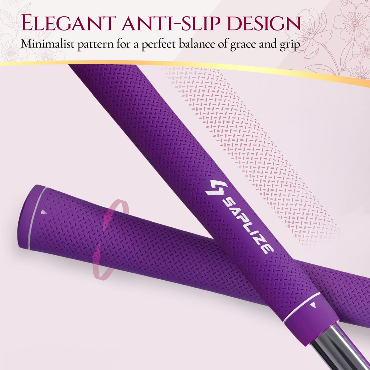 Women's Golf Club Grips 13 Pack - Purple Rubber Taper with Tapes