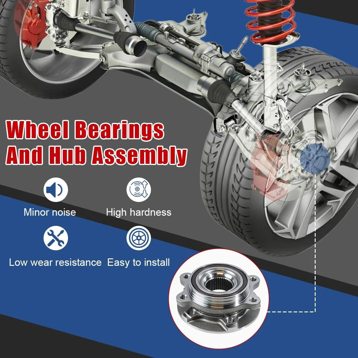 Front Wheel Hub Bearing Assembly for Audi A4 A5 A6 A7 Q5 RS5 2011-2018