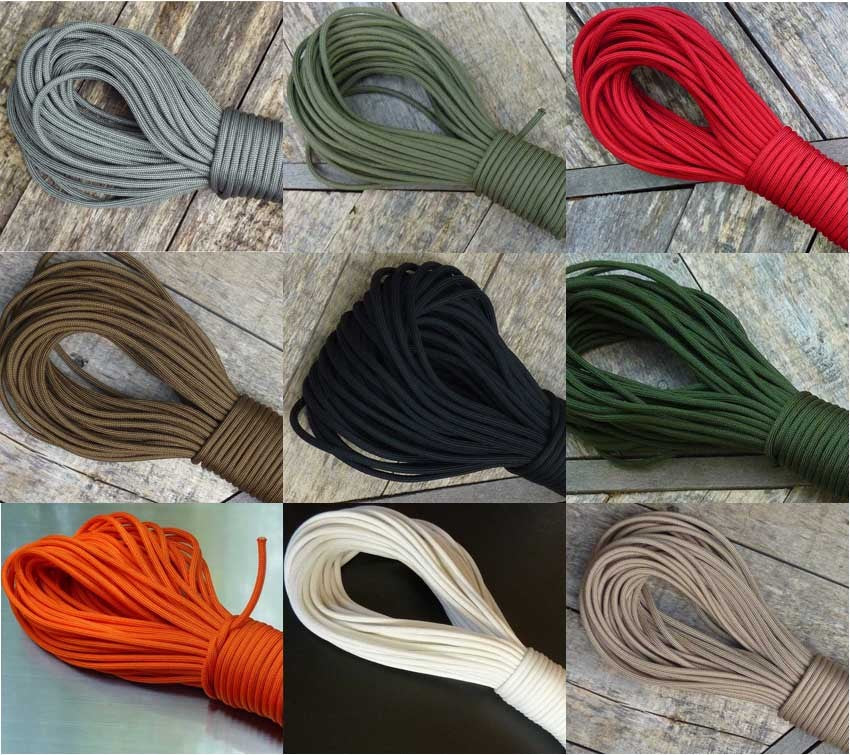 Mil-Spec 750 lbs Parachute Cord Nylon 100 ft with Military Certification