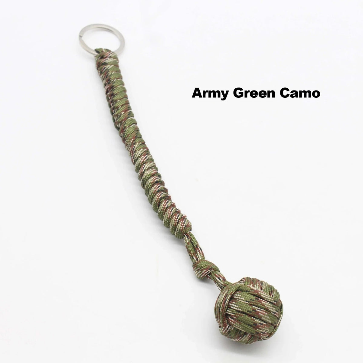 Paracord Monkey Fist Keychain Outdoor Survival Accessory with Steel Ball