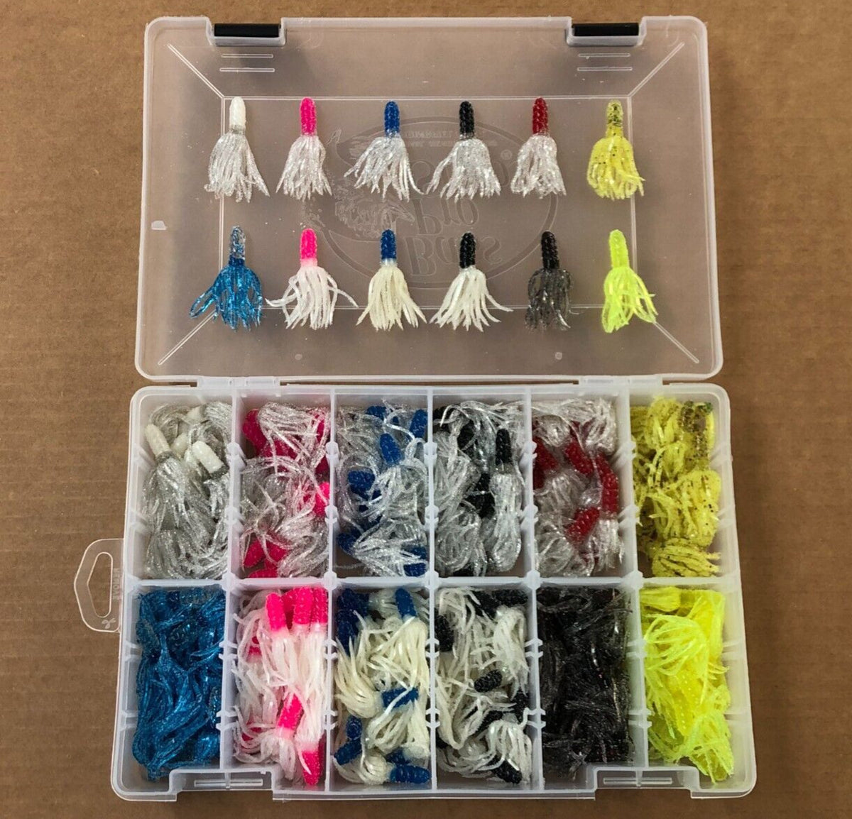 180 Piece Crappie Fishing Lure Kit with Flared Skirt Soft Plastics