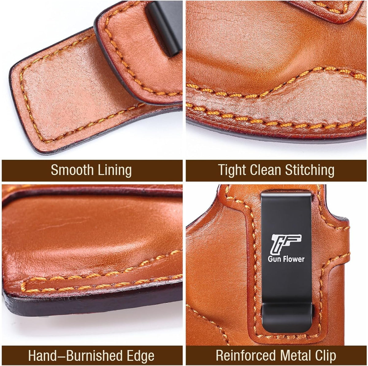 IWB Leather Holster for SIG Sauer P365 P365X P365 SAS P365-380 with Optic Cut - Right Hand