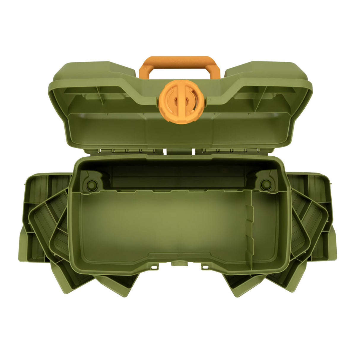 2 Pack Large Fishing Tackle Boxes - 15.5 Inch Green Storage Organizers