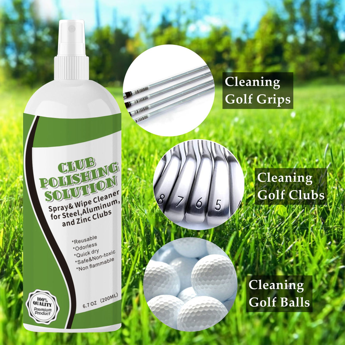 Golf Club Polishing Agent for Iron and Driver Shine - 200ml