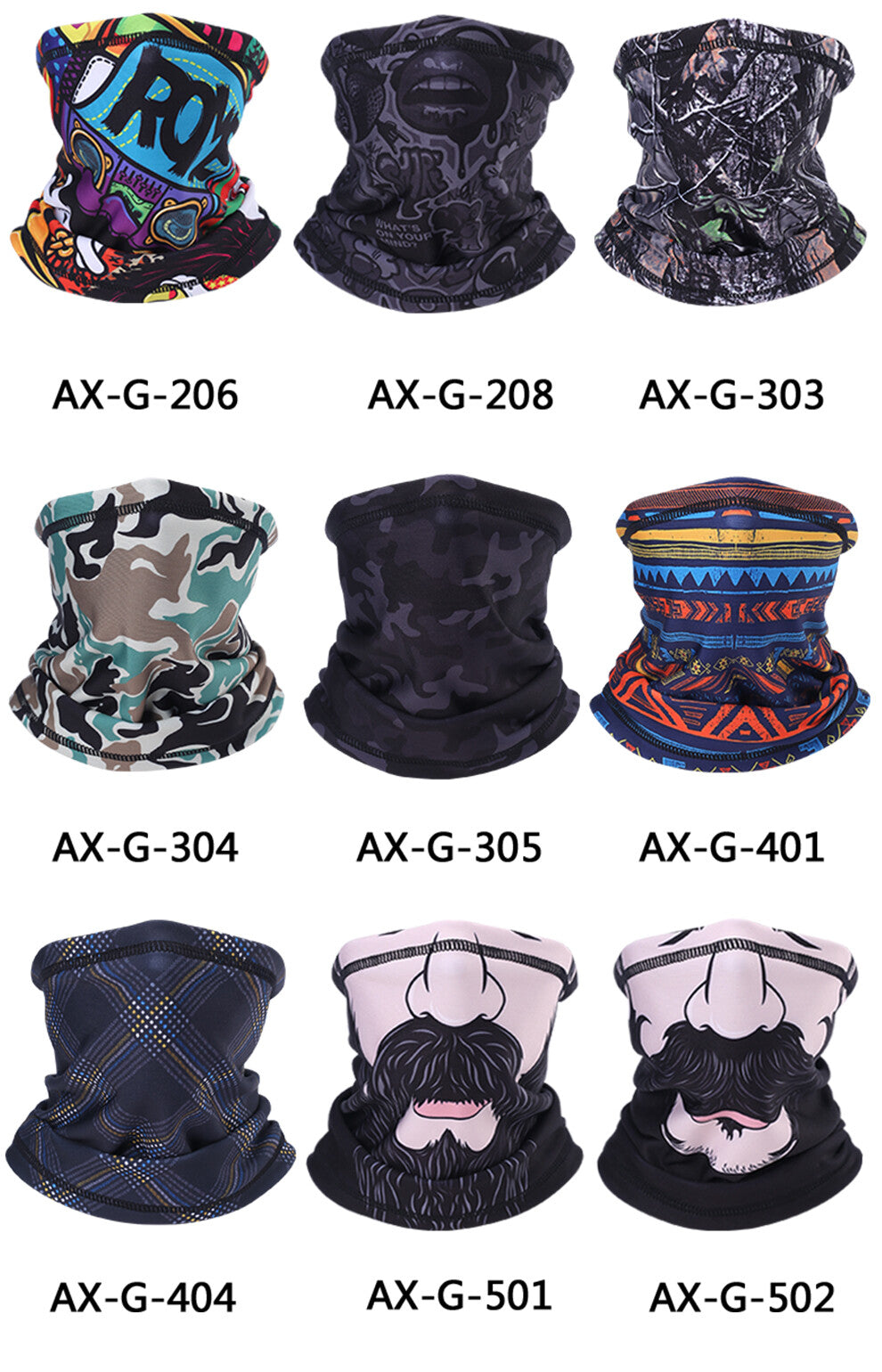 3D Print Fleece Neck Warmer Gaiter Winter Face Mask Scarf for Outdoor Sports
