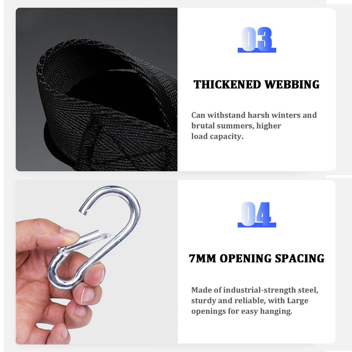 Favuit Fitness Pulley Cable Attachments – Tricep Extension Straps (2 Nylon Straps + 2 Steel Buckles) 220 lbs