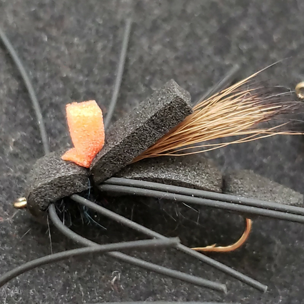 Fly Fishing Flies Size 6 Parachute Beetle Custom Tied Black 1/2 Dozen