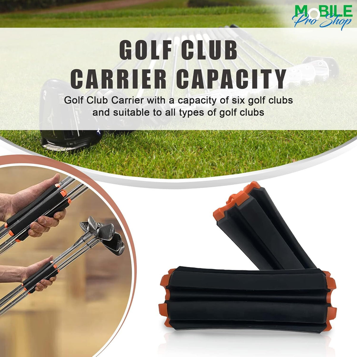Golf Club Carrier – Lightweight Durable Holds 6 Clubs with Carry Handle