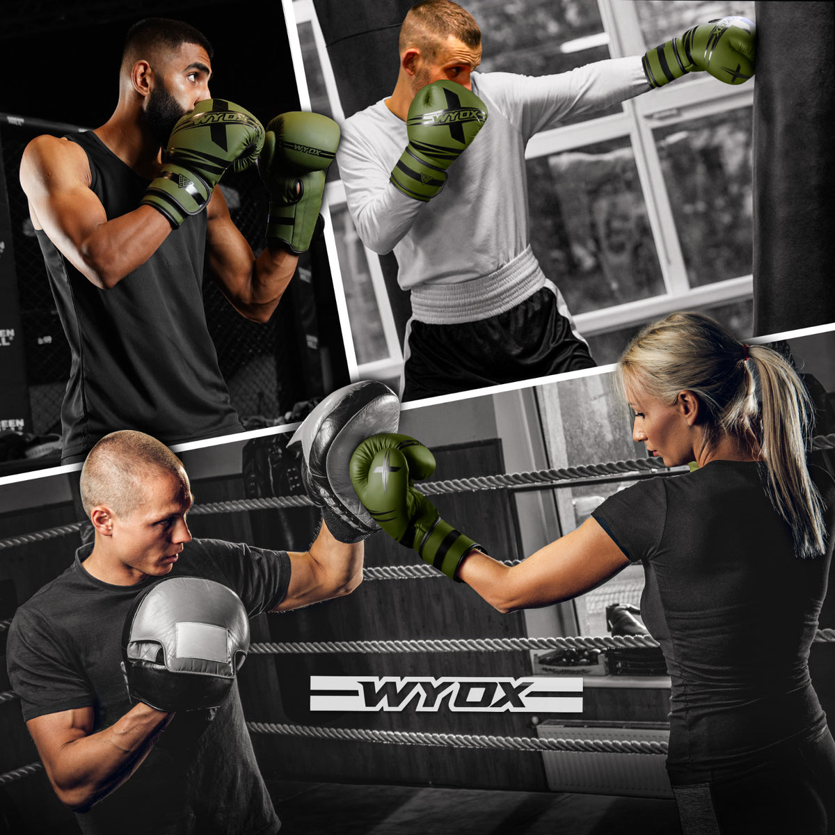 Boxing Gloves Set with Hand Wraps for Kickboxing MMA Training - Multiple Sizes & Weights
