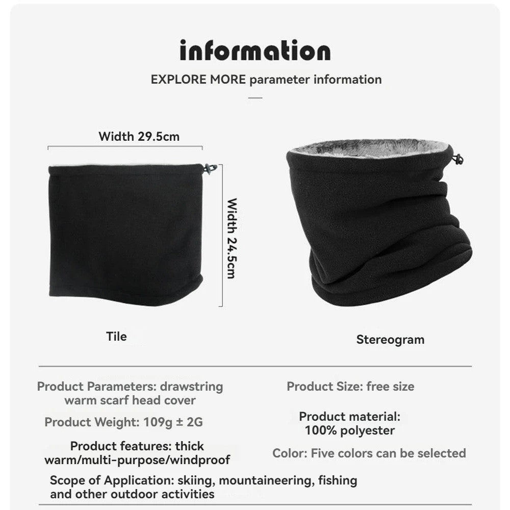 Thermal Fleece Neck Warmer Gaiter for Winter Sports and Outdoor Activities