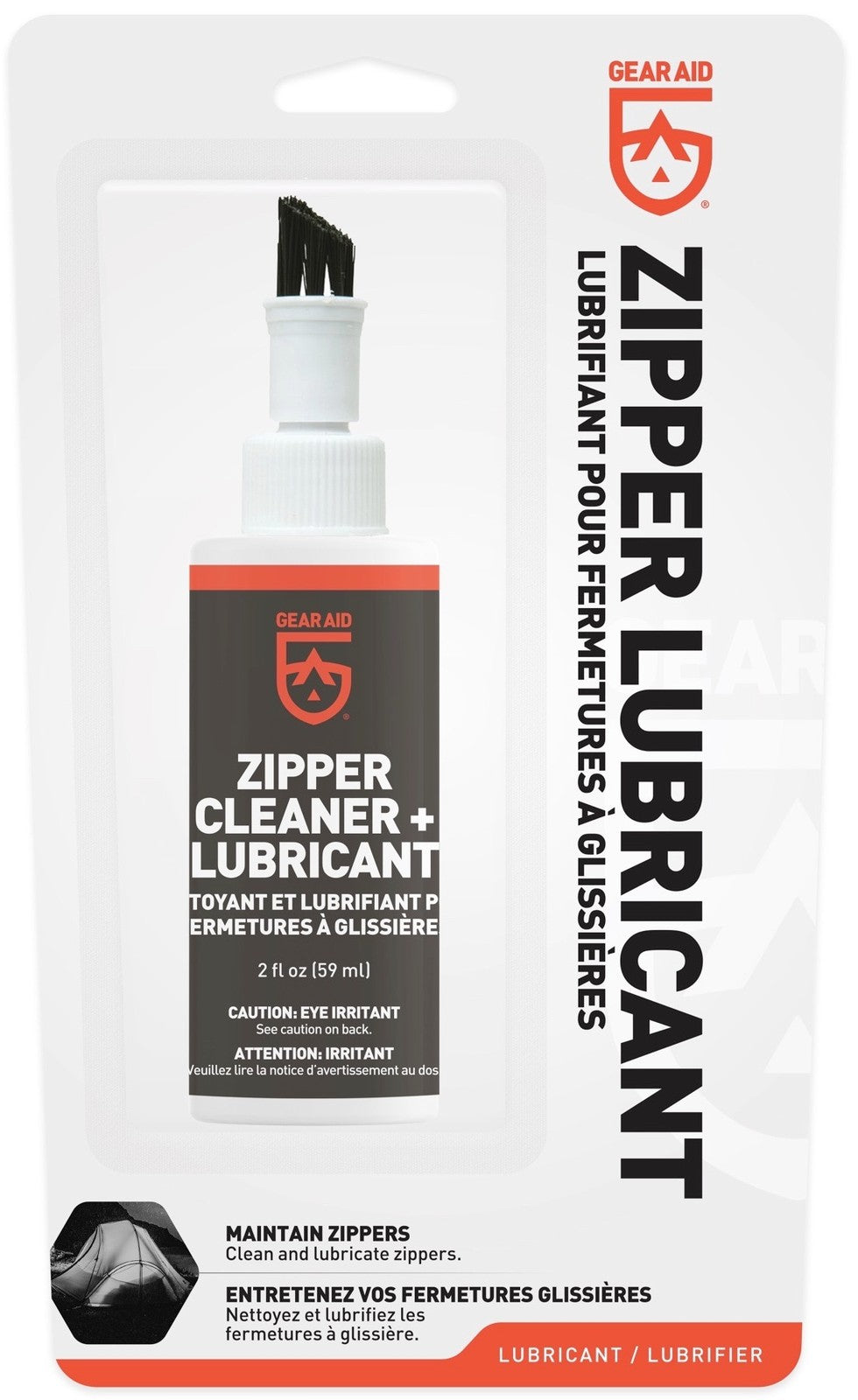 Zipper Cleaner and Lubricant 2 fl oz for Clothing Bags and Gear