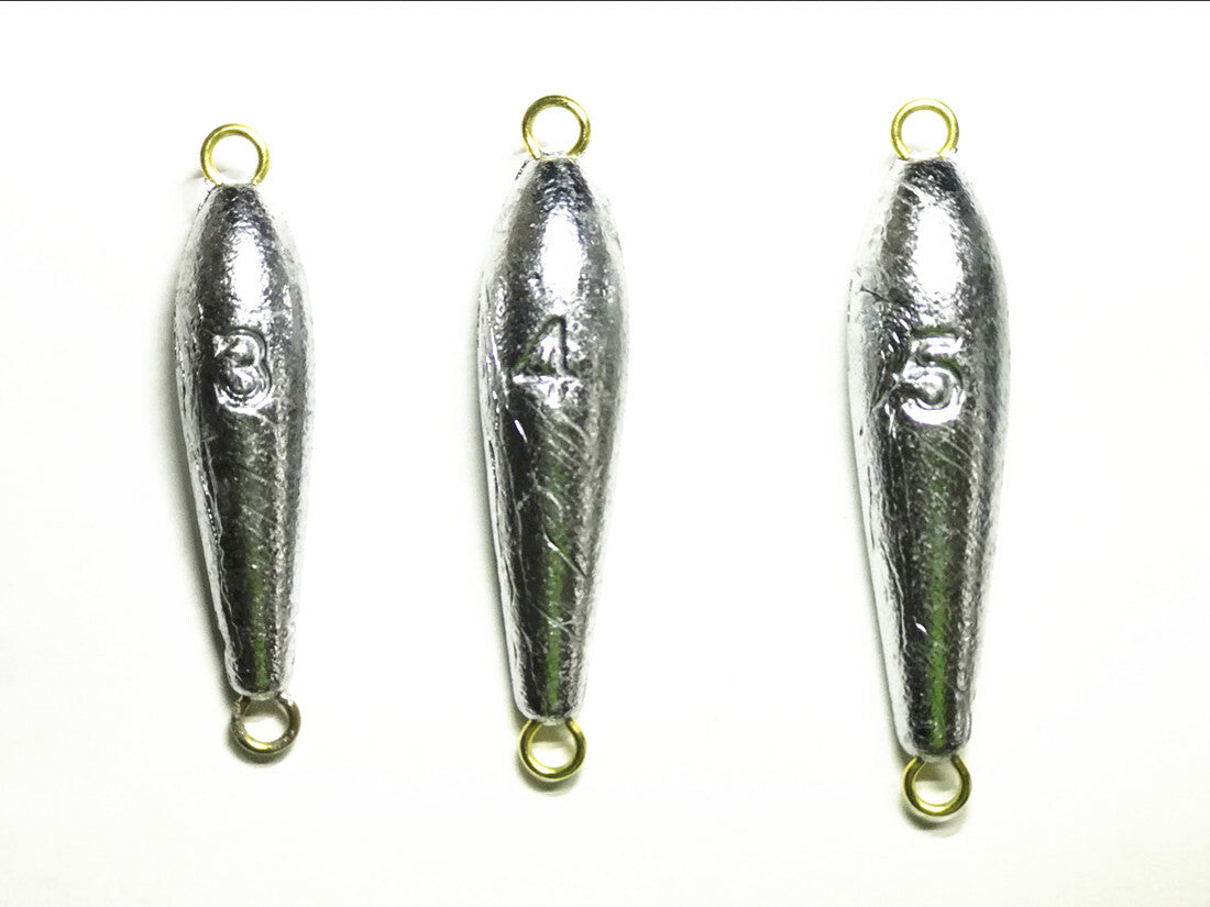 Fishing Sinkers - 5 LB Torpedo Shaped Weights with Wire Loops for Trolling & Bottom Rigging