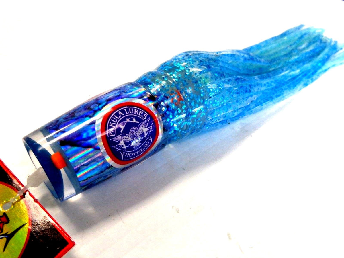 Medium Sprocket Trolling Lure - Glow in the Dark Blue Crystal for Big Game Fish