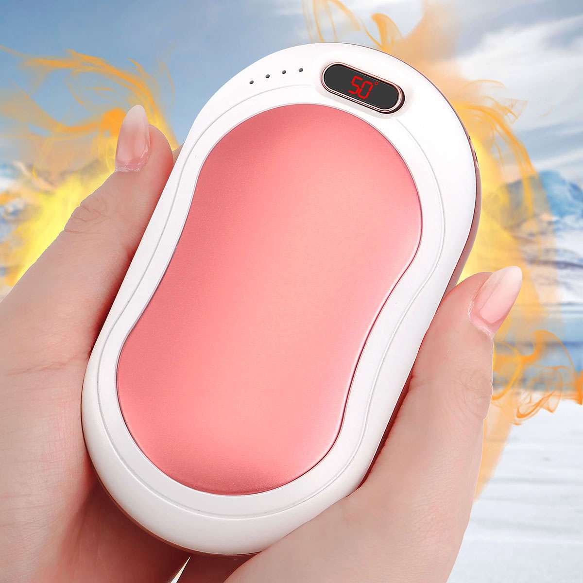 Rechargeable Hand Warmer Power Bank 10000mAh USB Heating Device Portable