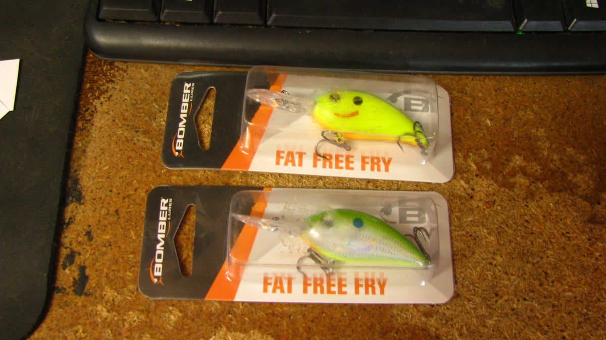Bomber Fat Free Fry Crankbait Set - 2 Colors, 2 Pack for Fishing