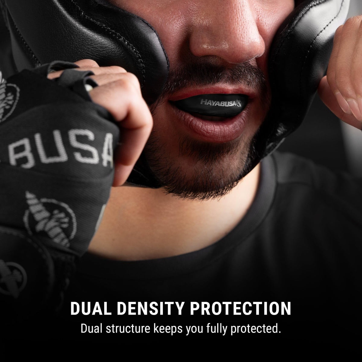 Youth and Adult Combat Sports Mouth Guard with Case - Black and Red