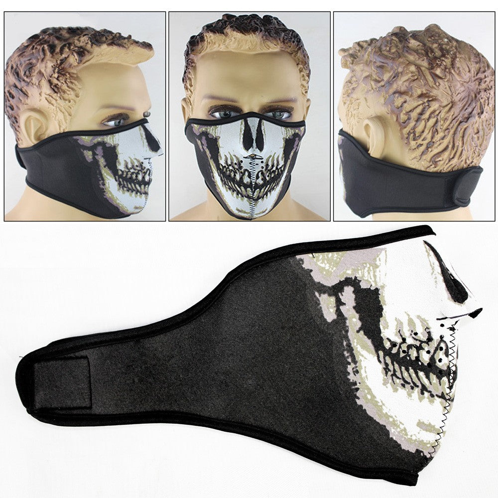 Half Face Mask Scarf for Cycling Motorcycle Skulls Unisex
