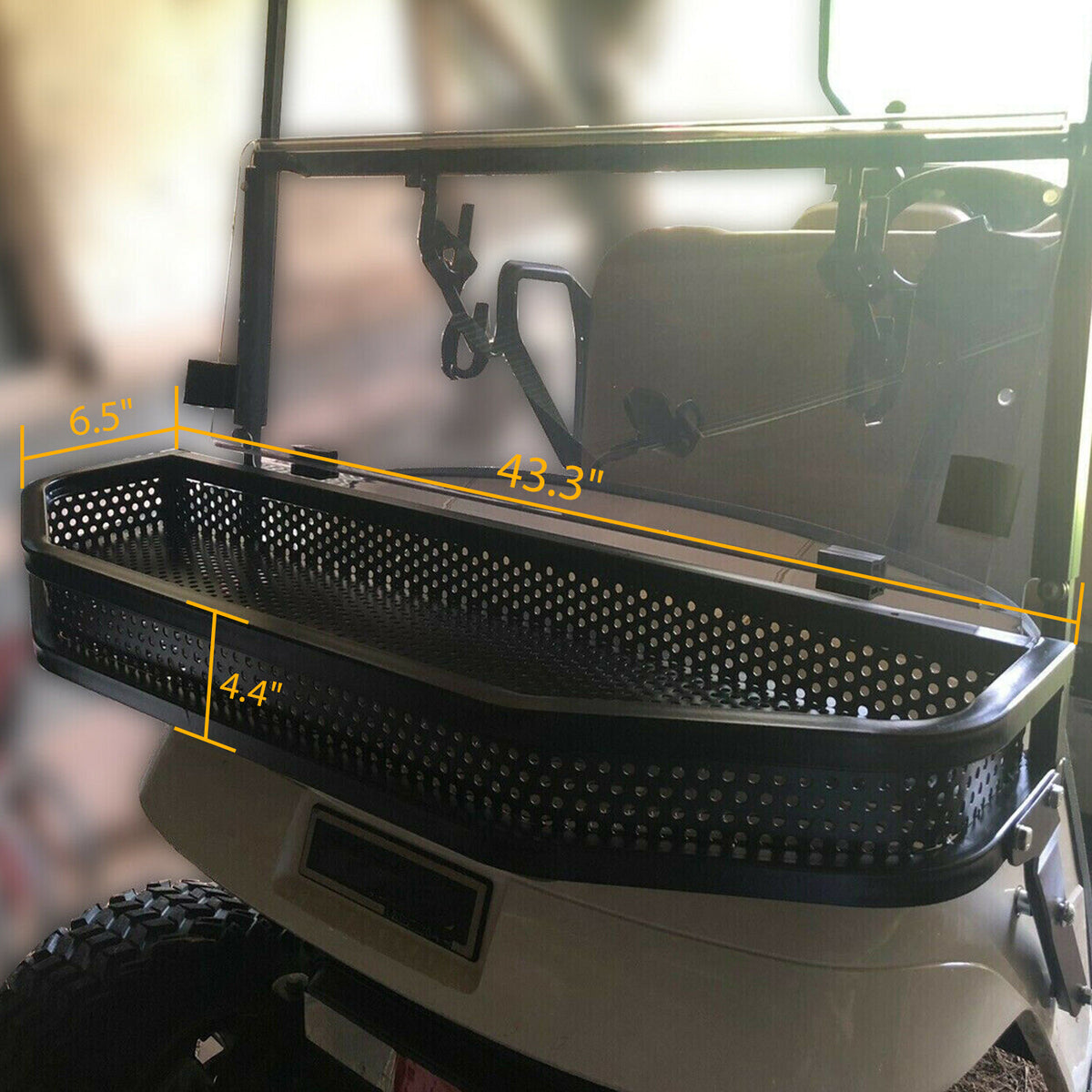 Heavy Duty Front Cargo Basket for EZGO TXT Golf Cart with Mounting Brackets