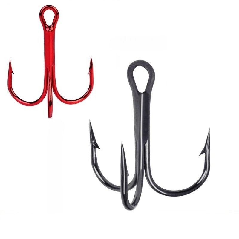 100PCS Carbon Steel Treble Fishing Hooks - Sharp & Durable