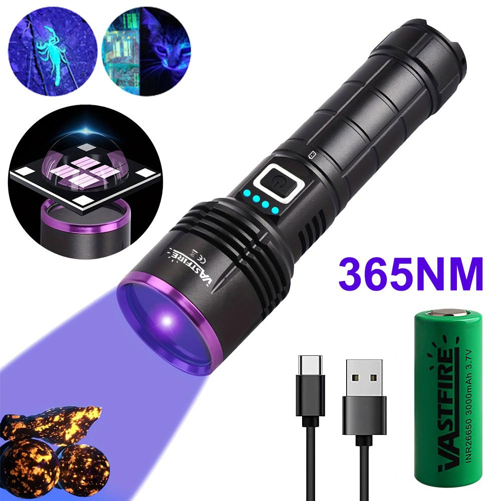 UV Flashlight Torch for Pet Stain Detection Rechargeable UV Light