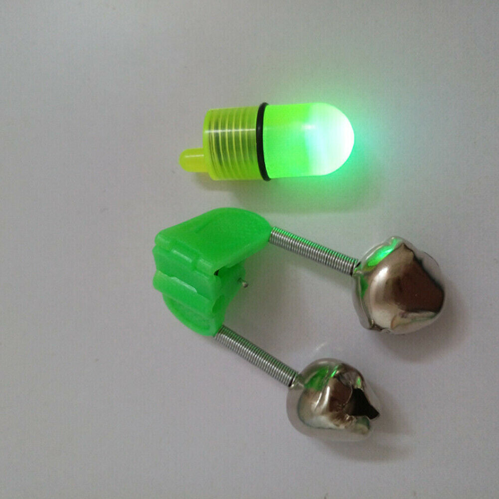 LED Night Fishing Bite Alarm Bells Set for Rod Tip Alert - Waterproof